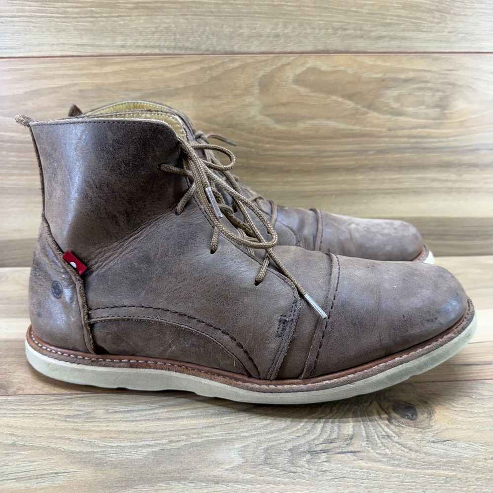 Oliberta Canada Leather Boots Mens 10 Brown Leather Cap Toe Vibram Soles